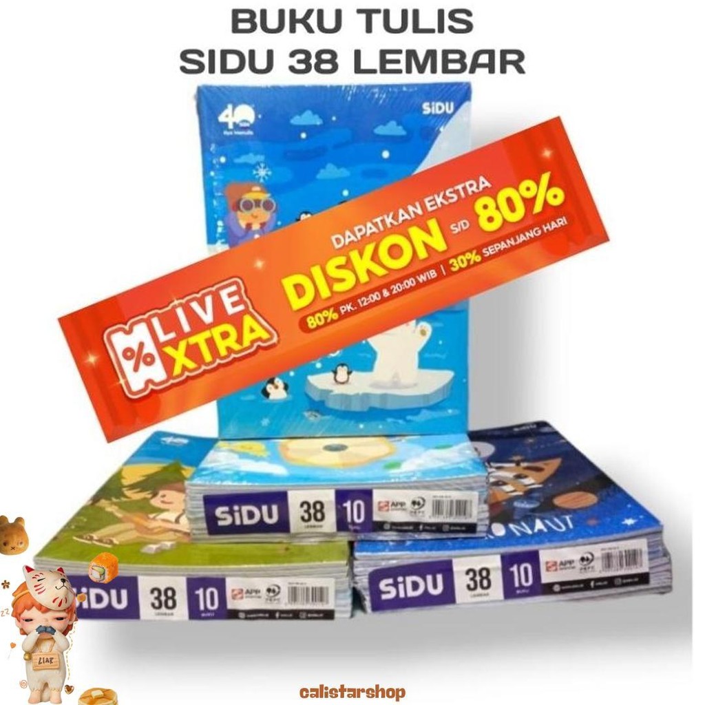 

Buku Tulis Sidu 38 Lembar Isi 10 Pcs / Buku Sekolah / Buku Kwarto Cod