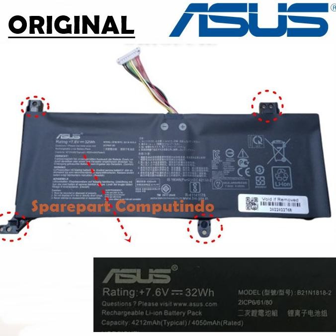 BATTERY BATERAI ASUS VIVOBOOK 14 X412F INTEL CORE I5 NVIDIA SERIES 1004T