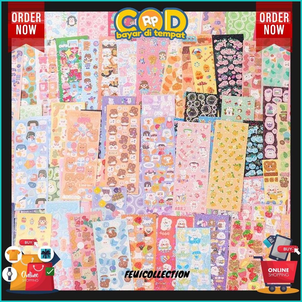 

! Sticker Isi 10-100 Stiker Diy Ukuran Lebih Besar Sticker Korea Glossy Pack Dekor Photocard Termurah Banget