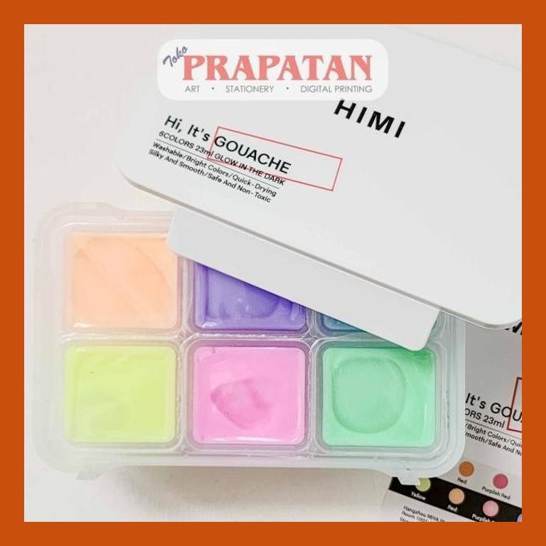 

[ PERALATAN LUKIS / GAMBAR ] MIYA HIMI GOUACHE GLOW IN THE DARK 6X23ML | CAT GOUACHE GOOD QUALITY