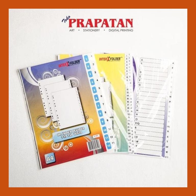 

[ PERALATAN LUKIS / GAMBAR ] INDEX DIVIDER TAB WHITE A4 INTERXFOLDER COD