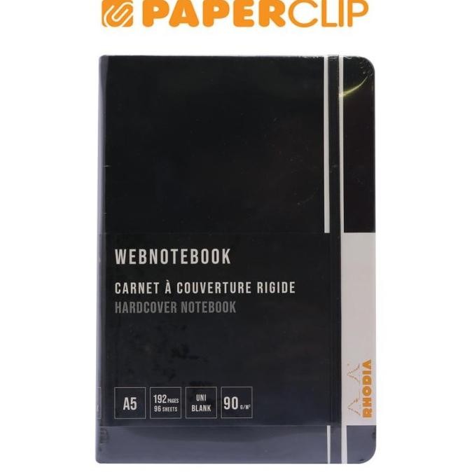 

WEBNOTEBOOK RHODIA HARD COVER 14X21 BLACK BLANK 118669C