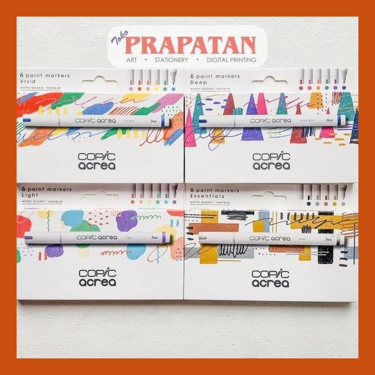 

[ PERALATAN LUKIS / GAMBAR ] COPIC ACREA PAINT MARKER SET 6 | ACRYLIC MARKER SIAP KIRIM