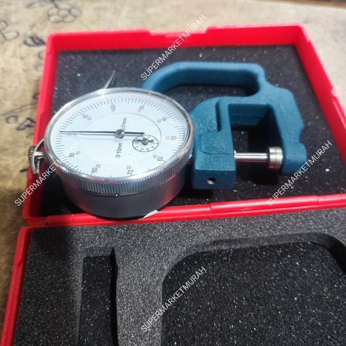 Dial Thickness Gauge / Alat Ukur Ketebalan Plastik / Kertas ThicknessGaugeDial0-10X30Mm0.01Mm