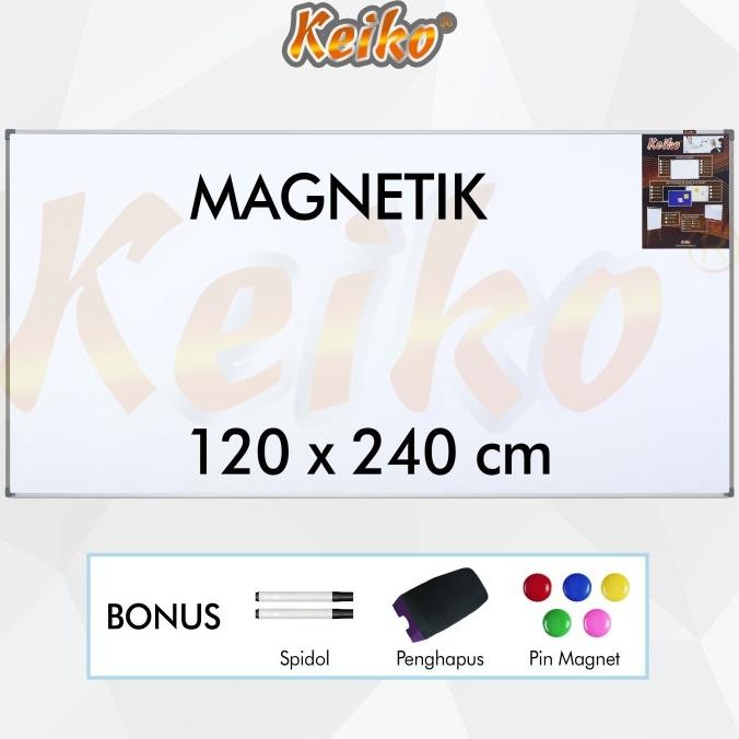 

BEBAS ONGKIR - Papan Tulis Whiteboard Gantung Magnet Single Face Keiko 120 x 240 cm