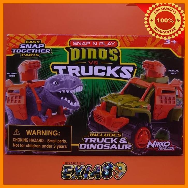 [exi] snap n play dinos vs trucks (1) nikko toys