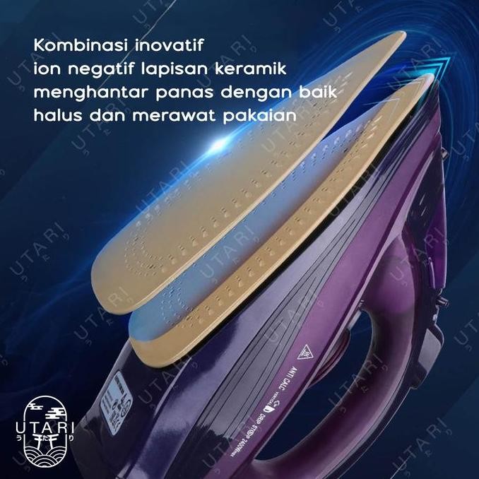 UTARI - SHIWANOBASHI SETRIKA UAP TANPA KABEL CORDLESS ELECTRIC CERAMIC STEAM IRON LISTRIK 1204T