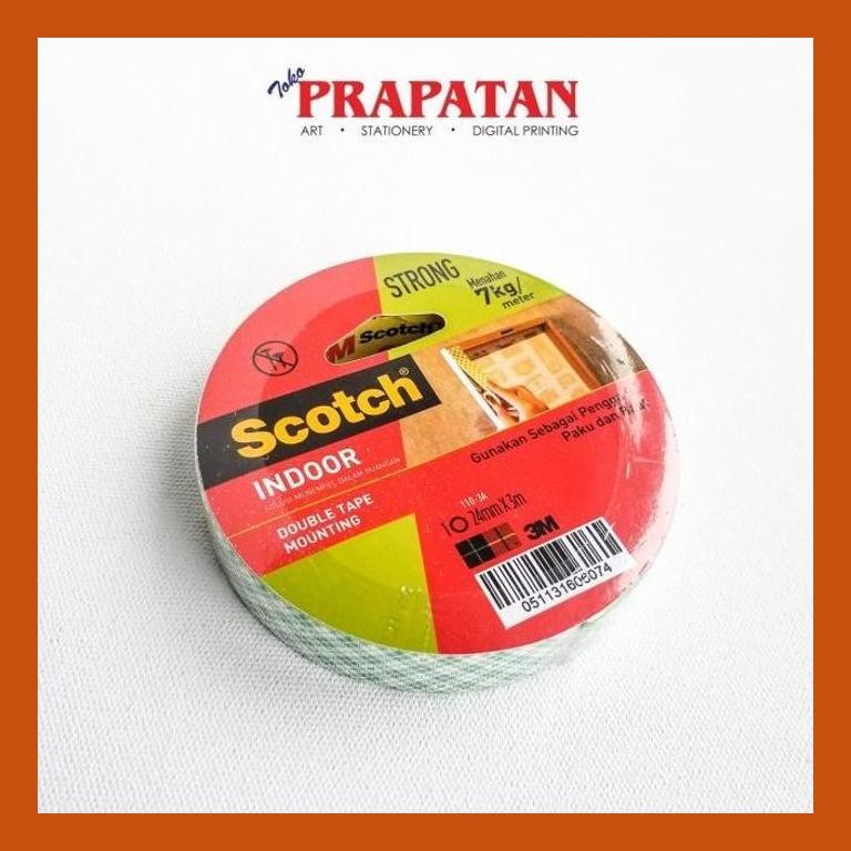 

[ PERALATAN LUKIS / GAMBAR ] SCOTCH INDOOR DOUBLE TAPE MOUNTING 24MM X 3M / 110-3A GOOD QUALITY