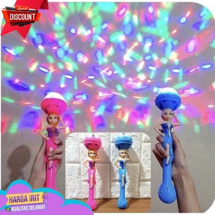 SALE MAINAN TONGKAT PERI FROZEN NYALA BUNYI ANAK STIK EDUKATIF KADO LAMPU DISCO