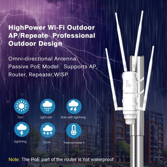 TERMURAH - WAVLINK AC1200 Router Extender Jangkauan WiFi Tahan Air Luar Ruangan