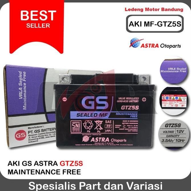 GS Astra GTZ5S MF Aki Kering Kecil 12V Accu GTZ-5s