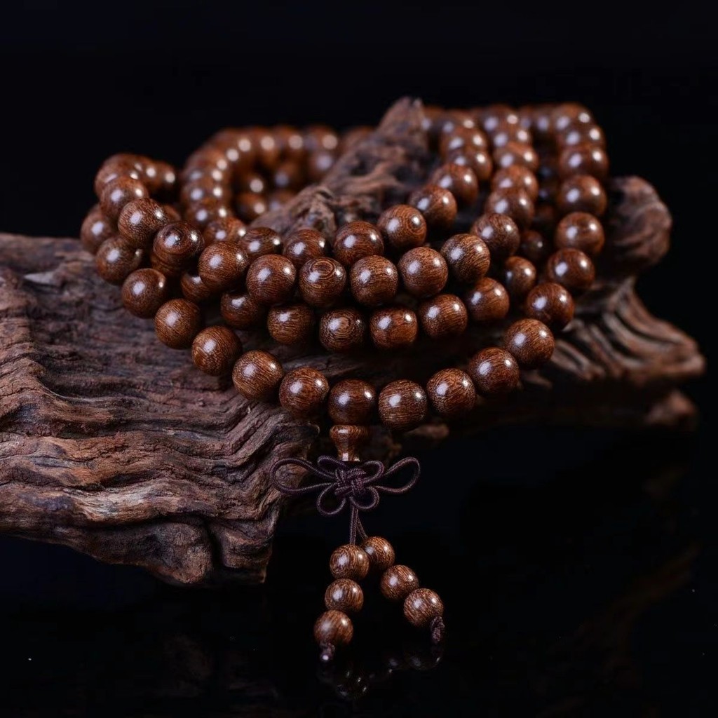 Gelang Pasangan Manik Buddha Kayu Cendana Benang Emas Unisex