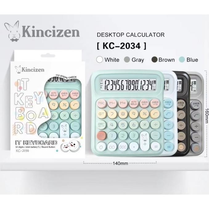 

hj-77 Kalkulator Rainbow KINCIZEN KC-2034 - Calculator Pastel 14 Digit Tombol Fancy Korea Original
