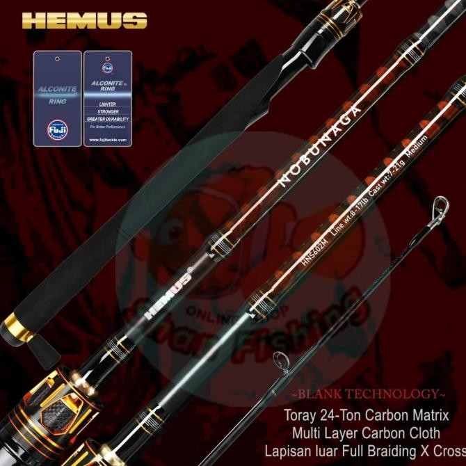 Joran Spinning Hemus Nobunaga 602/180Cm ( Fuji Alconite Ring Guide)