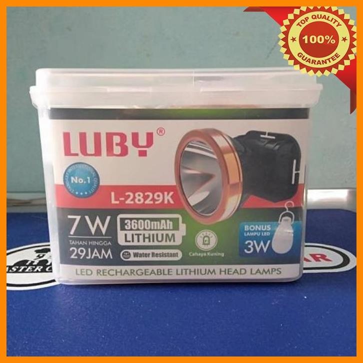[cst] senter kepala cahaya kuning putih 7 watt luby l 2829 k l free dc lamp