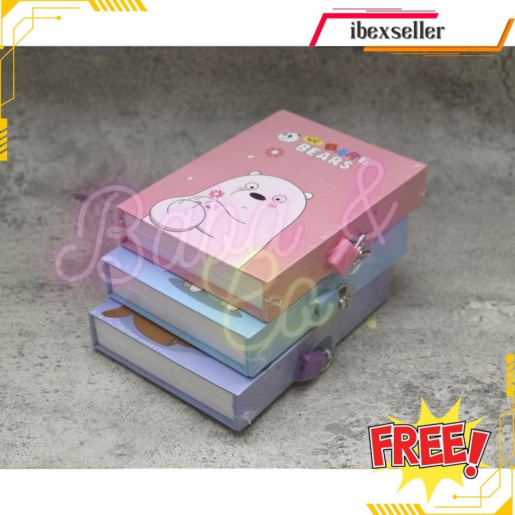 

Buku Diari Gembok Wbb Buku Notes We Bare Bears Buku Catatan Harian Lucu Hadiah Anak Atk Murah Original Produk