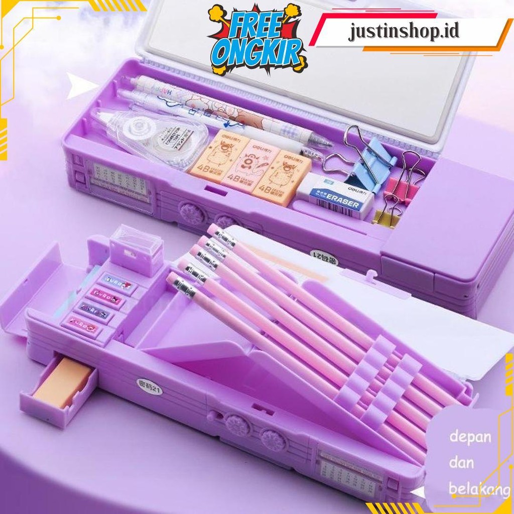 

Penjual LokalKotak Pensil Bahan Tahan Air Kuromi Tempat Pensil Password Multifungsi Lapis Ganda Siap Kirim