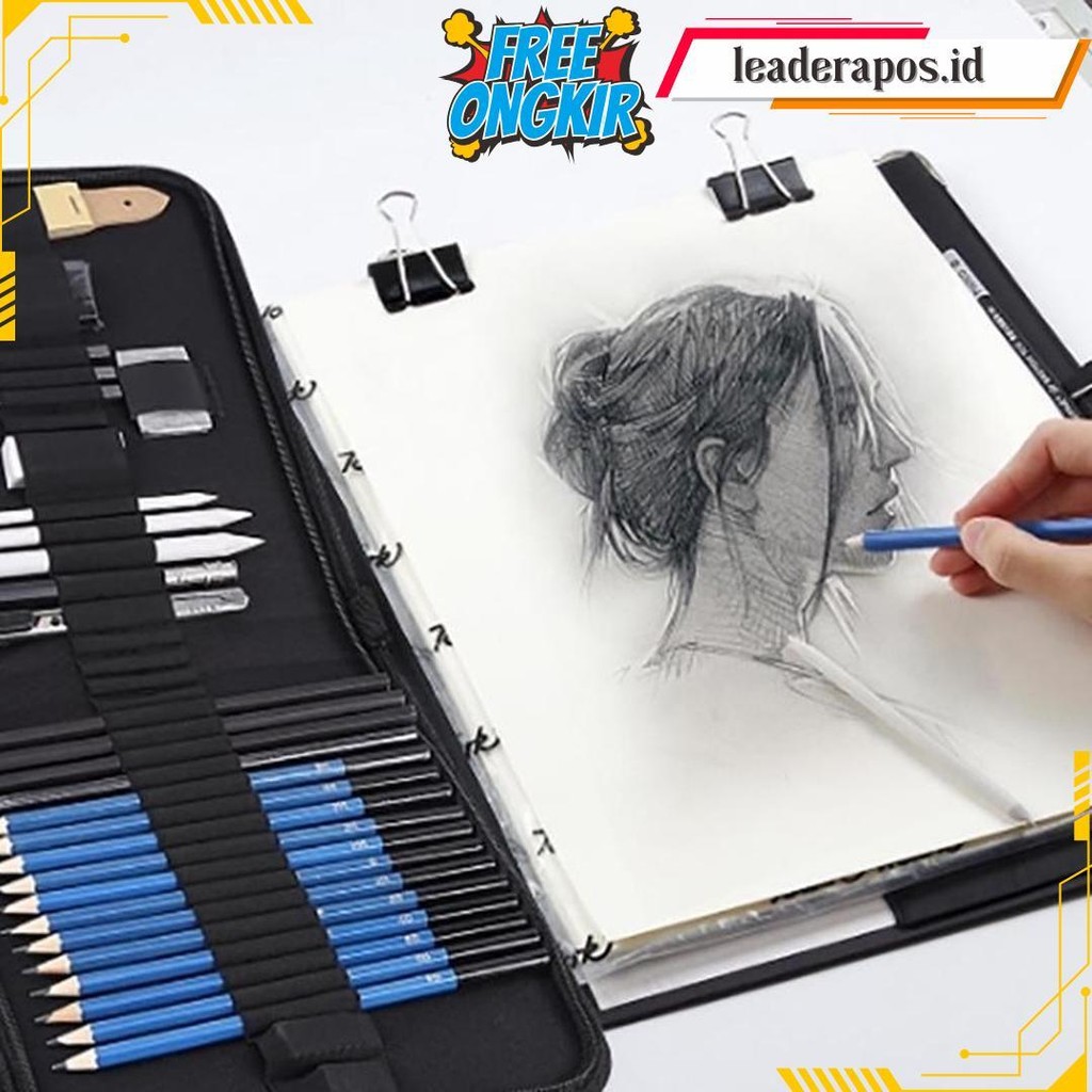 

33/35Pcs/Set Sketch Pencil Pisau Penghapus Dan Pensil Gambar Untuk Keperluan Sekolah Pencil Drawing Set Termurah Banget