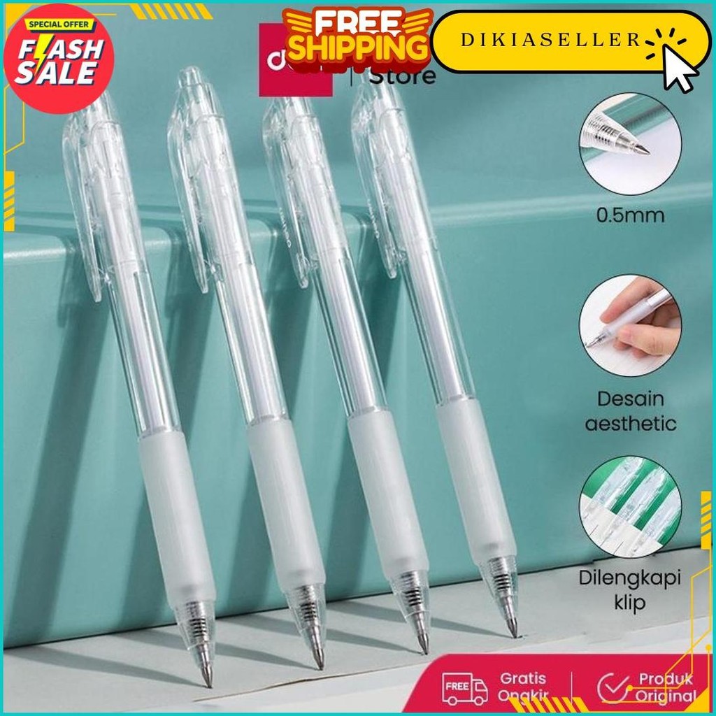 

Deli Gel Pen Pulpen Gel Retractable Tinta Hitam 0.5Mm A057B-01 Bisa Cod