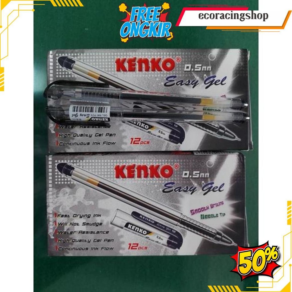 

Pulpen Kenko Easy Gel 0.5Mm Warna (1 Lusin) Hitam Merah Biru Berkualitas Ori / Kenko Easy Gel Hitam / Kenko Easy Gel Merah / Kenko Easy Gel Biru / Pulpen Cair / Ballpoint Cair / Bolpen Cair / Pulpen Murah Berkualitas Original Produk