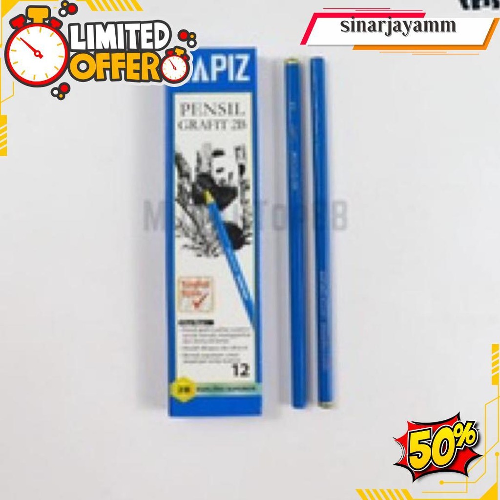 

Pensil Murah 2B Isi 12 | Pencil 2B | Pensil 2B 1 Lusin Cod