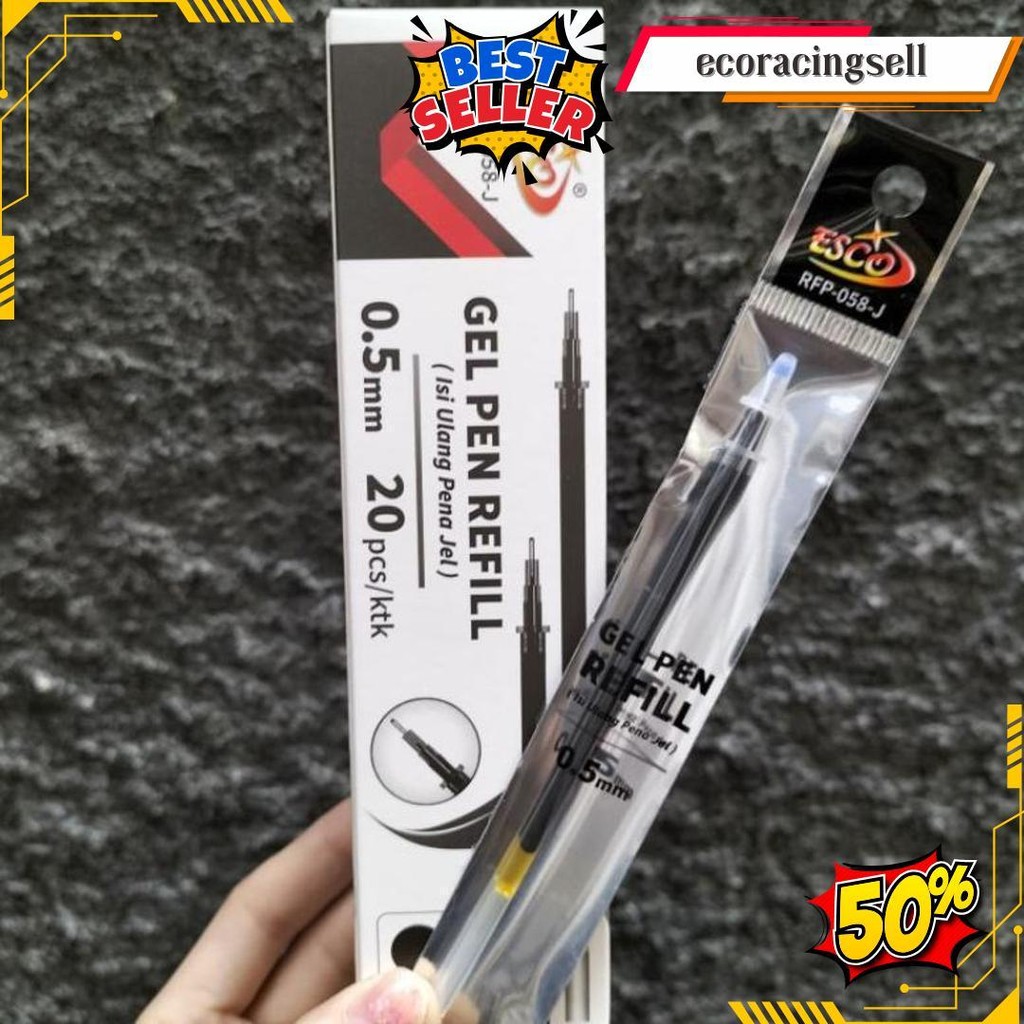 

[Per Kotak/ 20Pcs] Refil Gel Esco/ Stark 0.5Mm Original Produk
