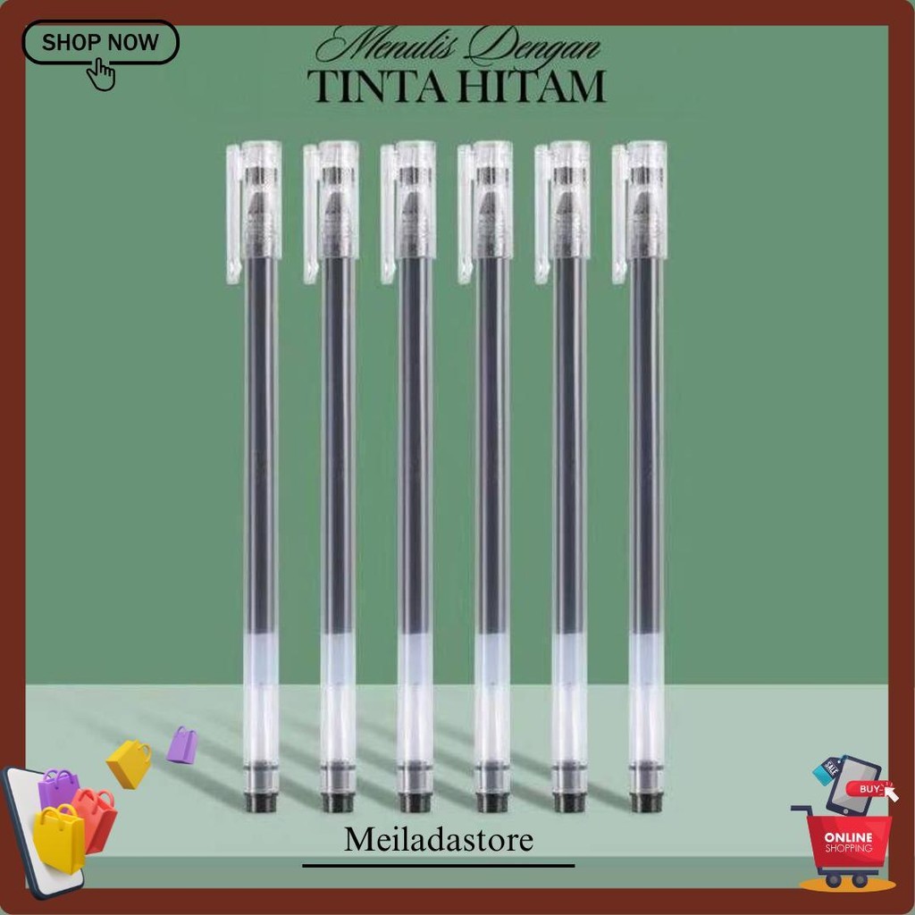 

(Bisa Cod) 50-100Pcs Pena Gel Berkapasitas Besar, Jarum Tabung, Pena Air Karbon 0,5Mm, Pena Ujian Siswa, Pena Tanda Tangan Stationery Termurah Banget