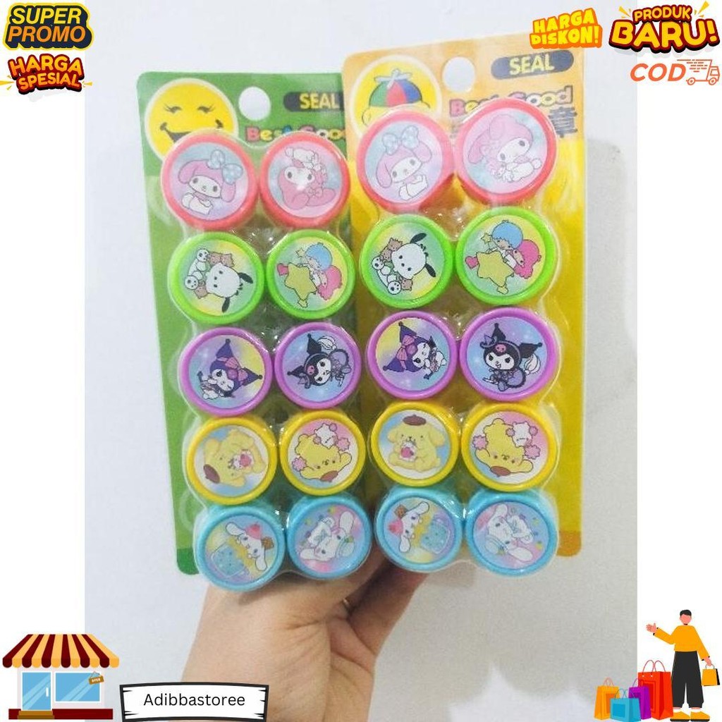 

(Isi 10Pcs ) Mainan Stempel Anak Unicorn Kartun Sanrio Lotso Labubu D Termurah