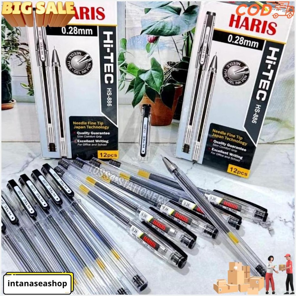 

(12Pc) Pen Hi Tech 0.28Mm/Pen Gel Hitech Hi-Tech Pen Apsahan Santri Tossa Stationery Terlaris
