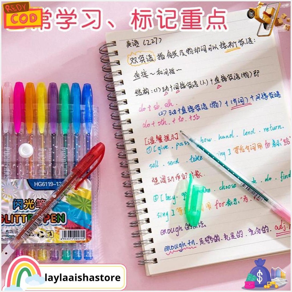 

Pen Gel Glitter Pelangi Blink Blink 12 Warna Original Produk