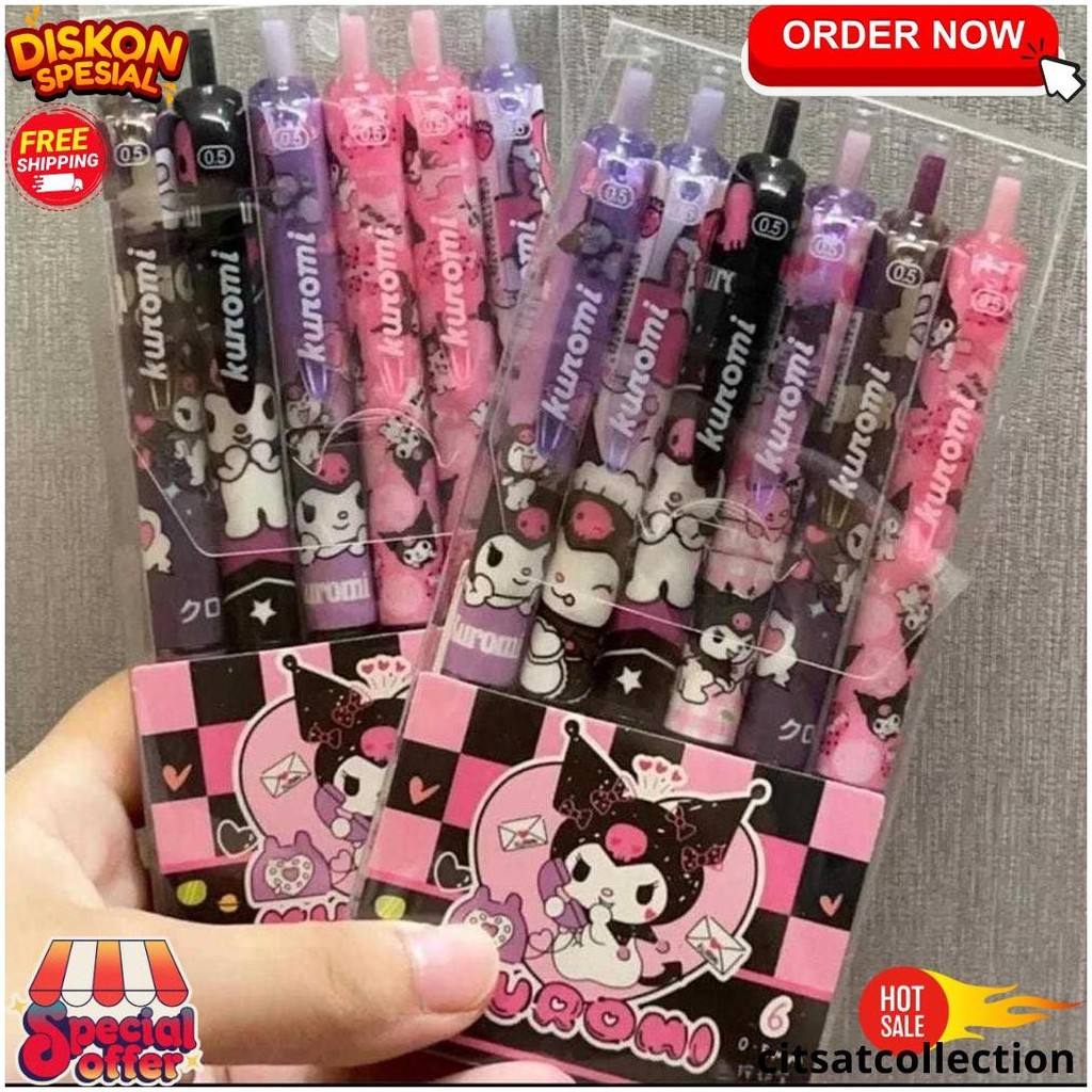 

[Fafafa] Bolpen Cetekan Set 6 In 1 + Kotak Original Produk