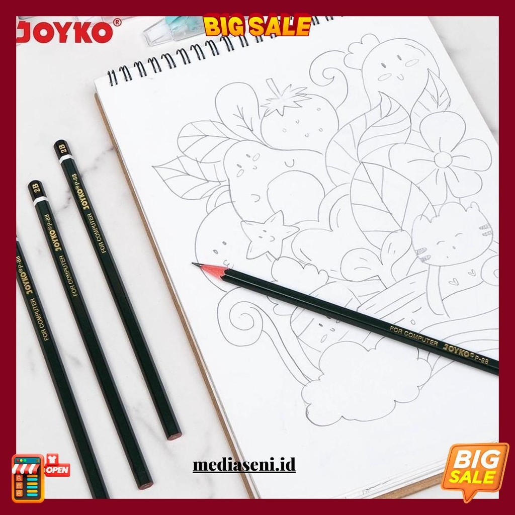 

Pencil / Pensil 2B Joyko P-88 Lusin Isi 12Pcs Original Produk
