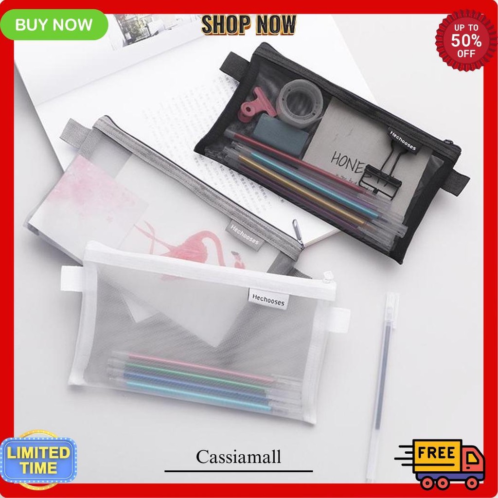 

Murmure.Id | Kotak Pensil / Tempat Pensil Jaring Transparan / Tempat Pensil Transparant Polos Import Termurah Banget