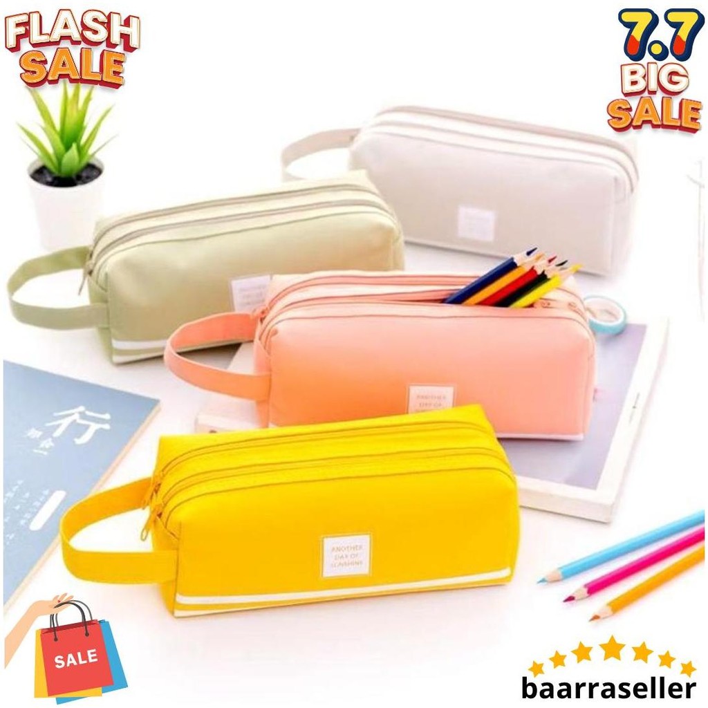 

Munte21- Kotak Pensil Dan Stationery Dual Zipper Dompet Pensil 2 Pouch Cod