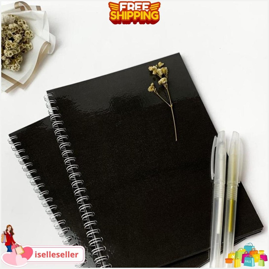 

Notebook Scrapbook Black Paper A5 Spiral Gratis Ongkir