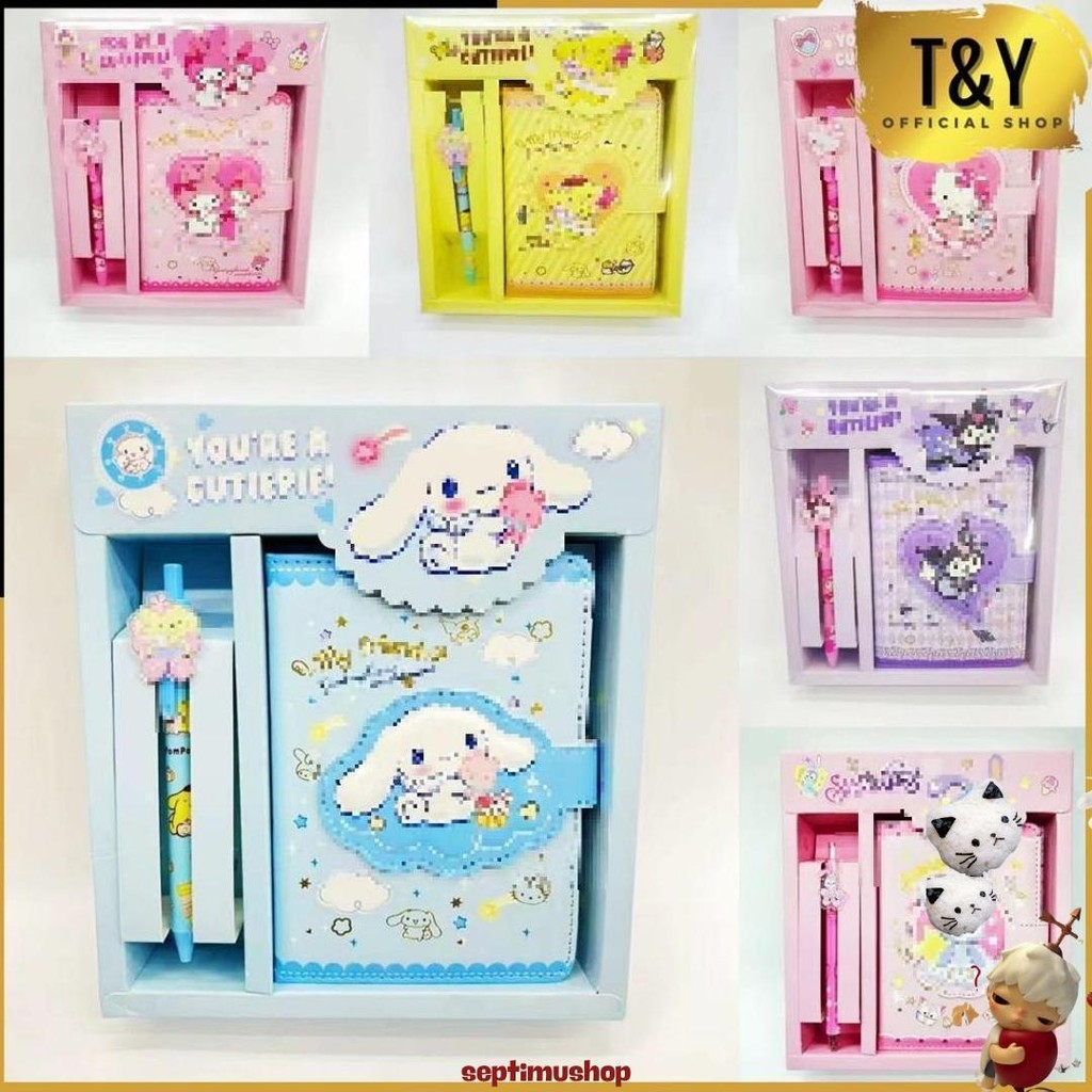 

T&Y Set Stationery 2 In 1 Paket Alat Tulis 2In1 Karakter Kartun Cute Alat Tulis Anak Sekolah Pulpen Notebook Magnet Cod