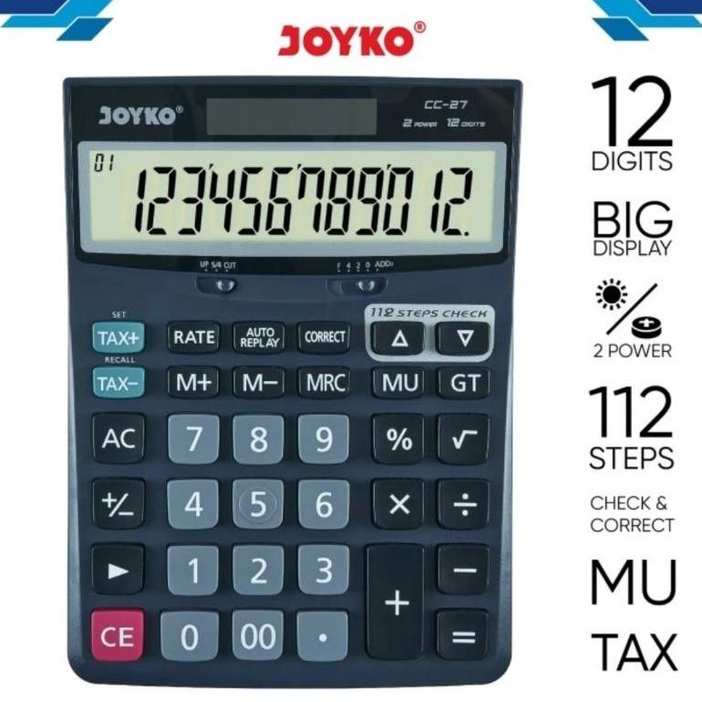 

gq-68 Kalkulator JOYKO CC 27 12 Digit Calculator Big Display CC27 Anti Slip Viral