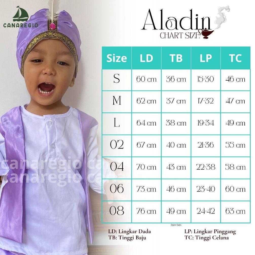 Kostum Lucu Aladin Prince Aladdin Putri Yasmine Laki Laki