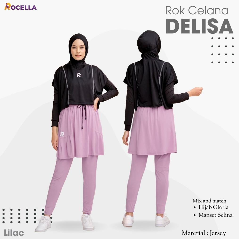 uy-23 Setelan Olahraga Hijab Gloria dan Rok Celana Delisa Rocella Rok Celana Olahraga Pakaian Olahra