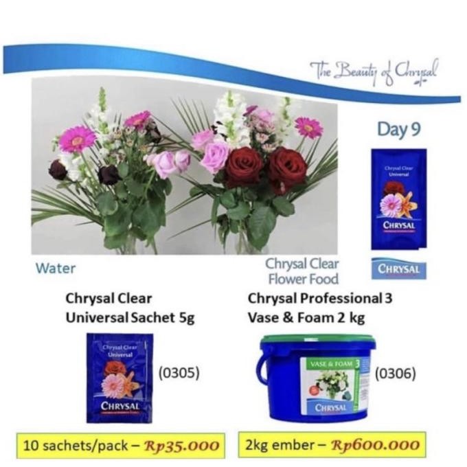 

NEW PRODUK CHRYSAL CLEAR PENGAWET BUNGA BUBUK VITAMIN BUNGA BUBUK FLOWER FOOD !!!!!