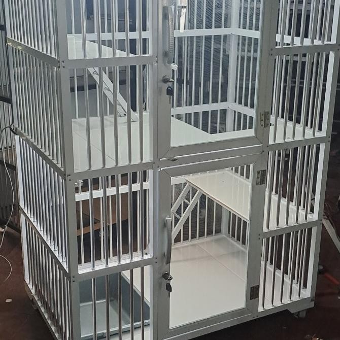 kandang kucing aluminium 2 tingkat