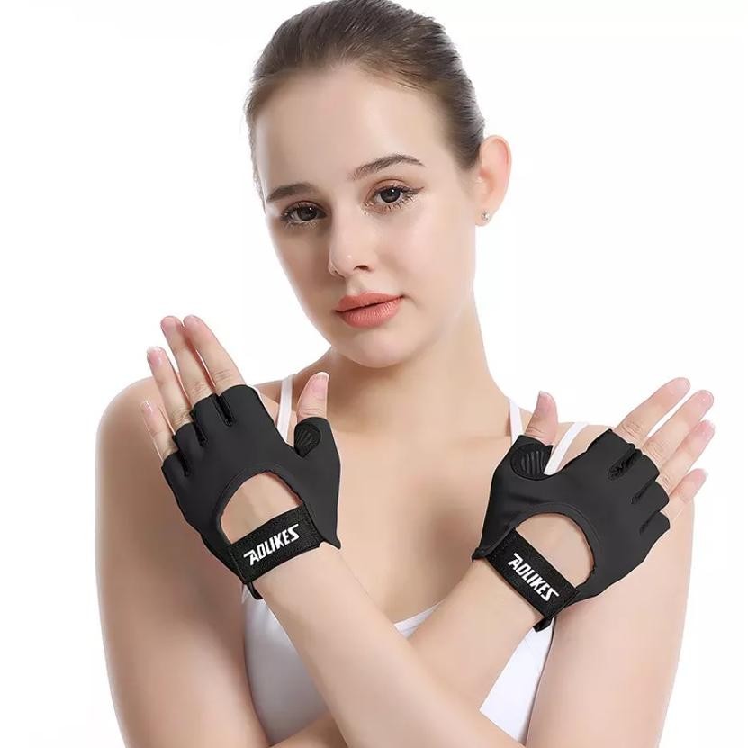 ghs-55 Sarung Tangan Aolikes HS121 Gym Sport Gloves Anti-Slip Padding Silicone Termurah