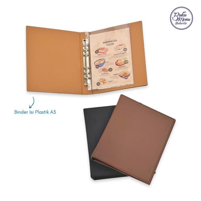 

New!! Buku Menu Buku Menu Kulit Ring Binder 6 Lubang Isi Plastik Mika A5 Coklat Muda, Coklat Tua, Hitam - Cafe, Coffee Shop, Restoran, Hotel