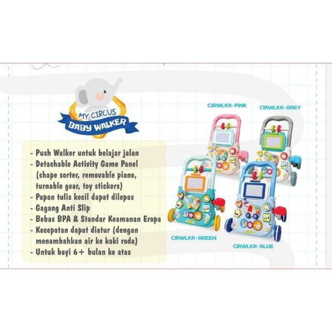 Moms_ Sugarbaby Mycircus Walker Activity Walker Push Walker/ Activity Walker Bebas Bpa Grey