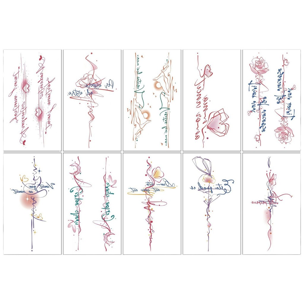 Sexy Half Sleeve English Flower Arm Tattoo Sticker Latin Temporary Tattoo Sticker Paper Arm Female C