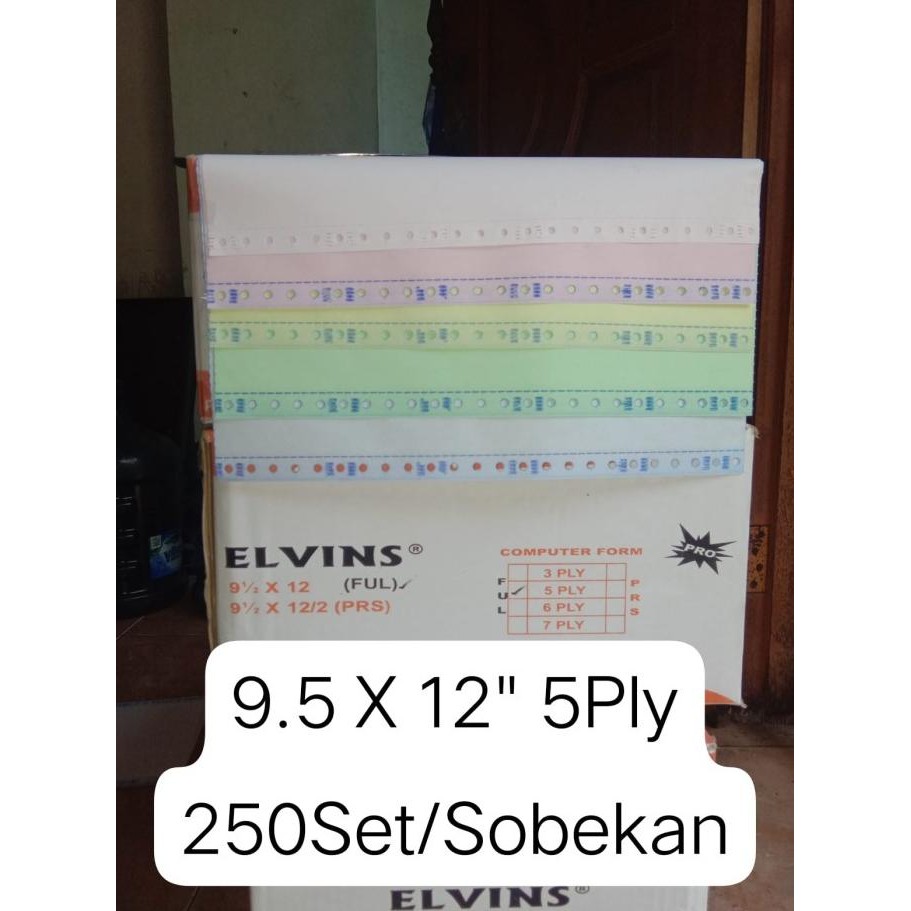 

TERLARIS - Continuous Form 9.5 X 12" 5ply ELVINS/Kertas Komputer A4 5Ply