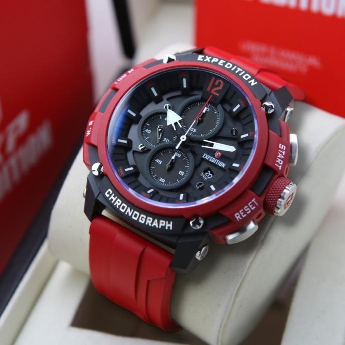 EXPEDITION E 6781 - JAM TANGAN PRIA ORIGINAL CHRONOGRAPH - RED BLACK LUIS