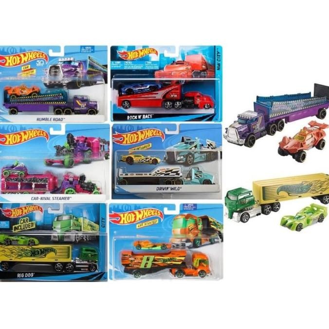 Hot Wheels Trailer Set Truk Gandeng Mobilan Truck Mainan Anak Die Cast PEM