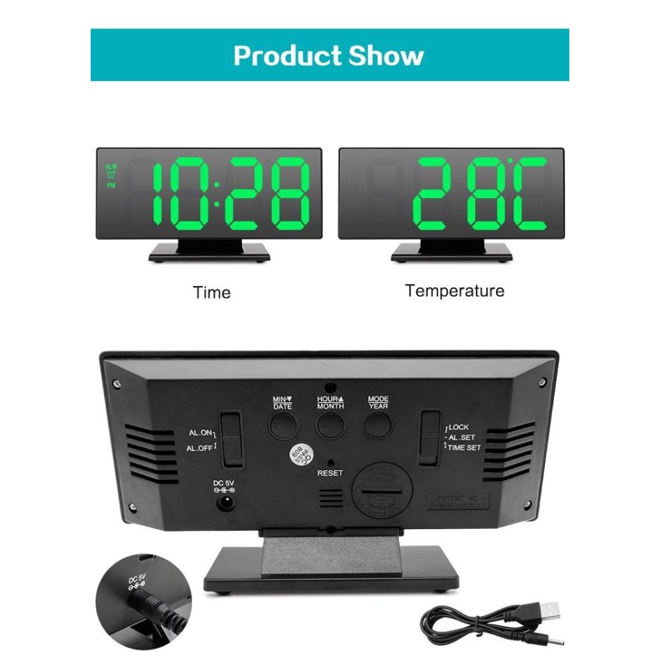 

Sonifer Jam Meja Digital LED Alarm Clock Mirror LFS