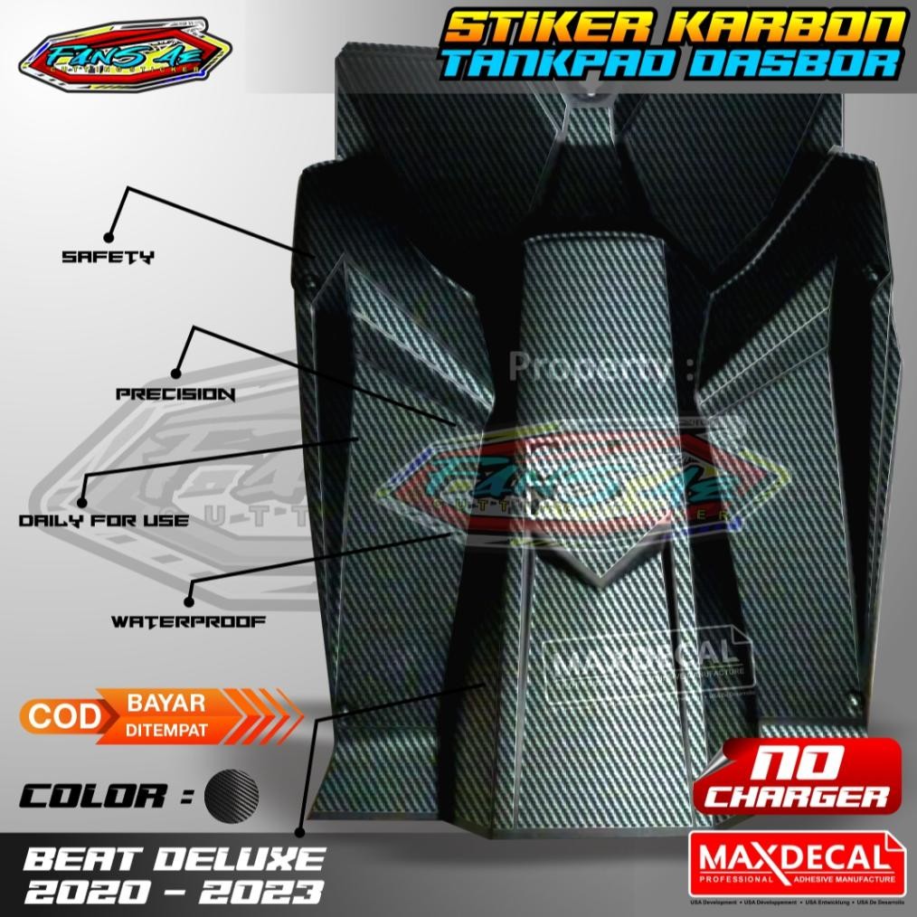 

COD Tankpad Striping Beat 2020-2023 Pelindung Dasbor Depan Tankpad Deckpad Karbon Kevlar lea